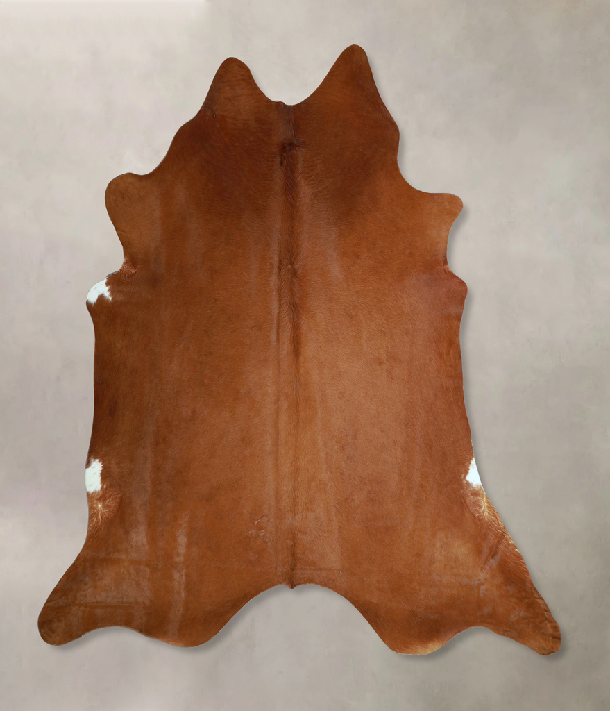 Solid Brown X-Large Brazilian Cowhide Rug 6'11"H x 7'2"W #A43949 by Hudson Hides