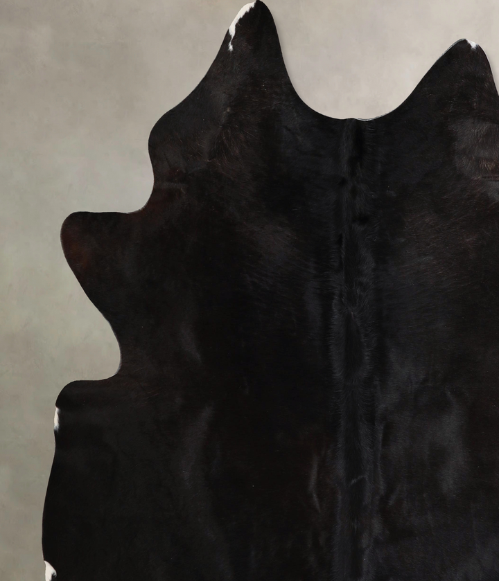 Solid Black X-Large Brazilian Cowhide Rug 7'3"H x 6'6"W #A43952 by Hudson Hides