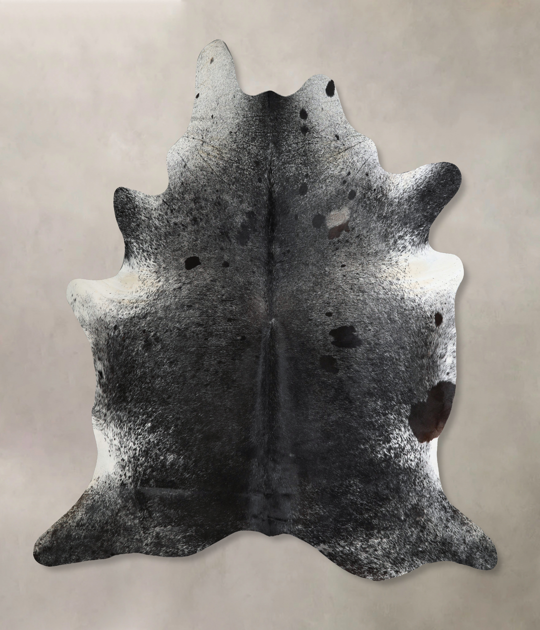 Salt and Pepper Black XX-Large Brazilian Cowhide Rug 7'6"H x 6'9"W #A4