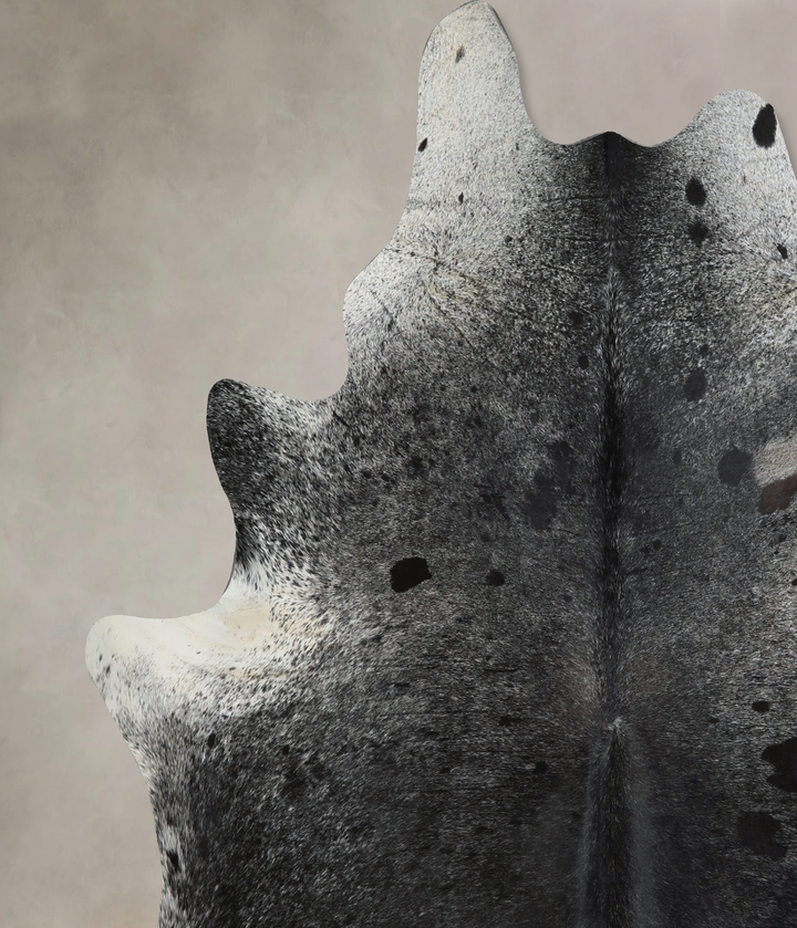 Salt and Pepper Black XX-Large Brazilian Cowhide Rug 7'6"H x 6'9"W #A43962 by Hudson Hides
