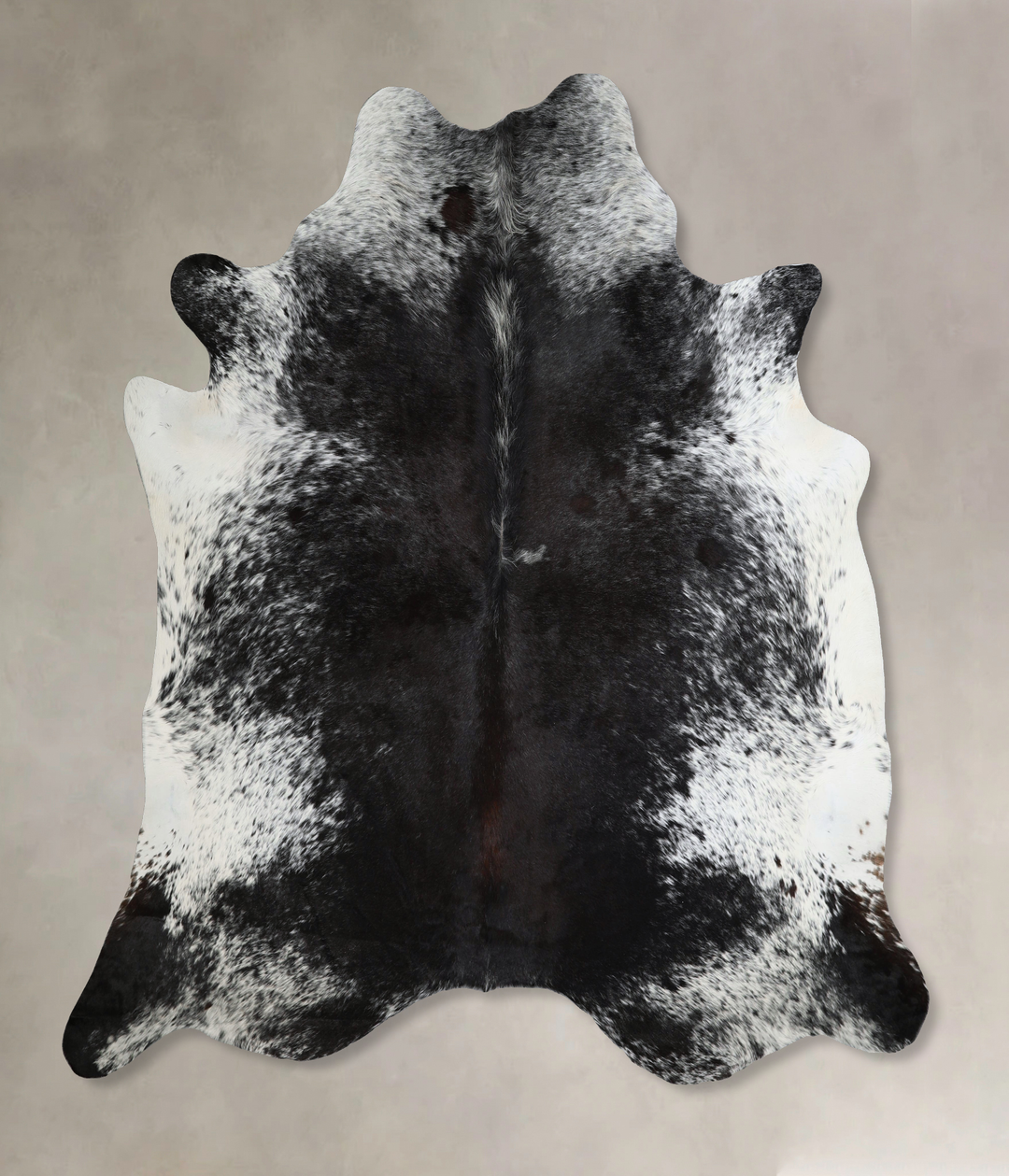 Salt and Pepper Black XX-Large Brazilian Cowhide Rug 7'6"H x 7'1"W #A4