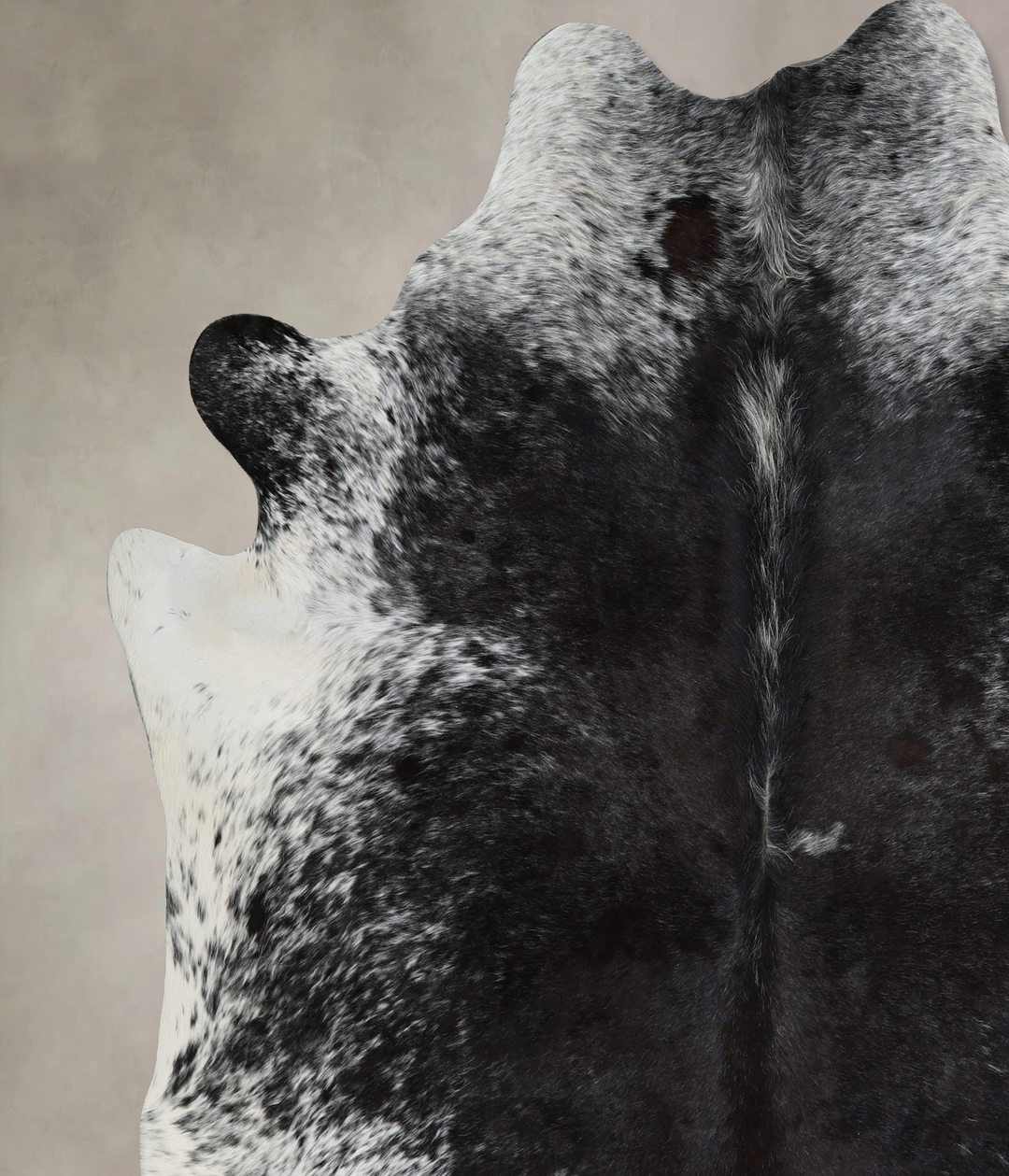Salt and Pepper Black XX-Large Brazilian Cowhide Rug 7'6"H x 7'1"W #A4