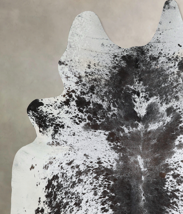 Salt and Pepper Black XX-Large Brazilian Cowhide Rug 7'11"H x 6'5"W #A43966 by Hudson Hides