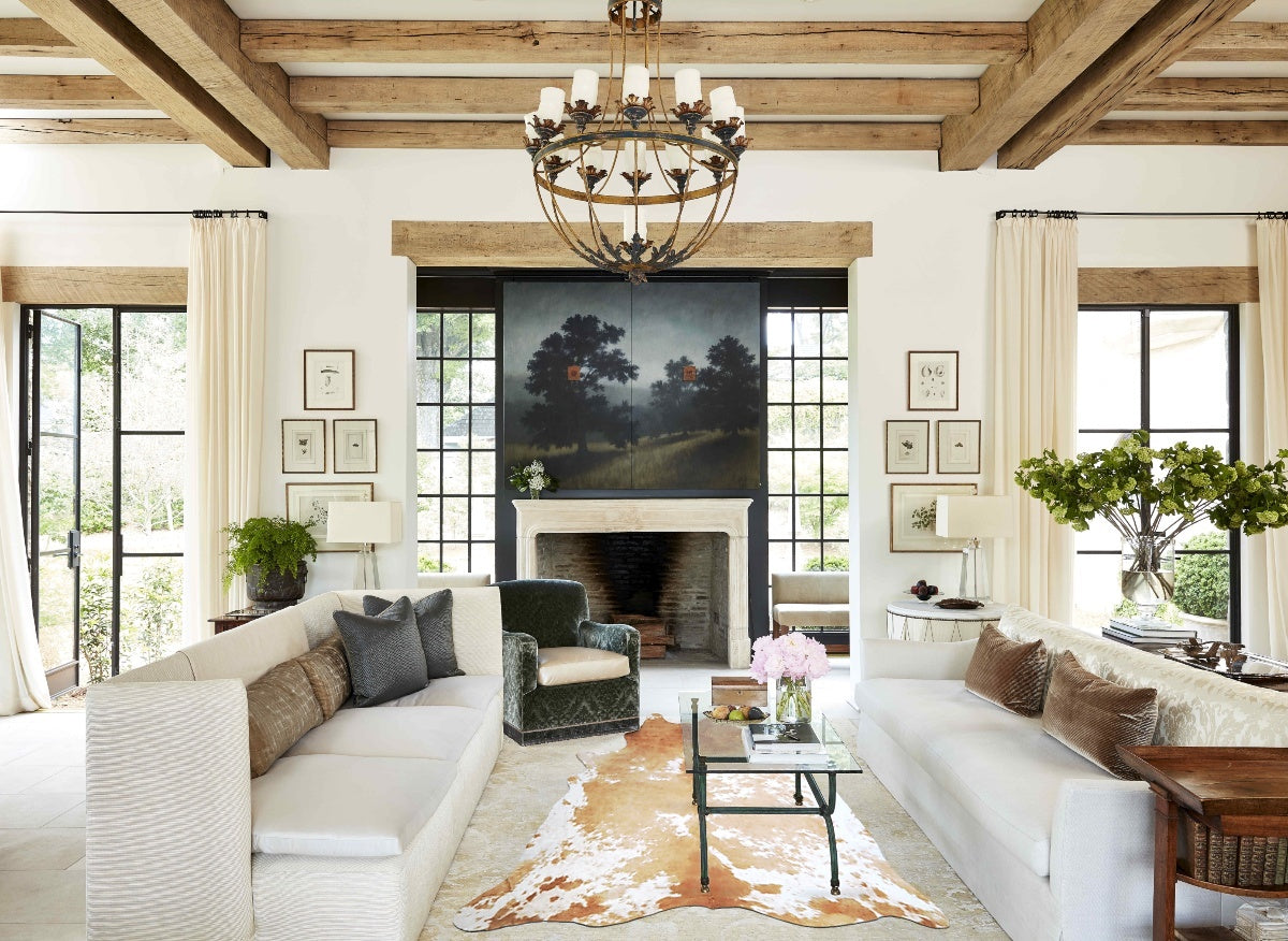 Beige and White Cowhide Rug #A43972