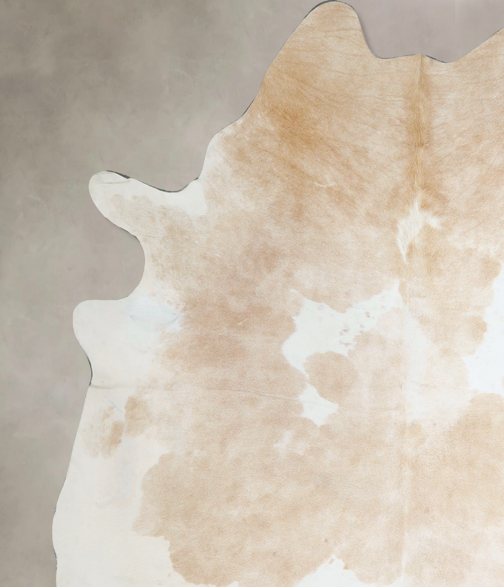 Beige and White XX-Large Brazilian Cowhide Rug 8'2"H x 6'9"W #A43979 by Hudson Hides