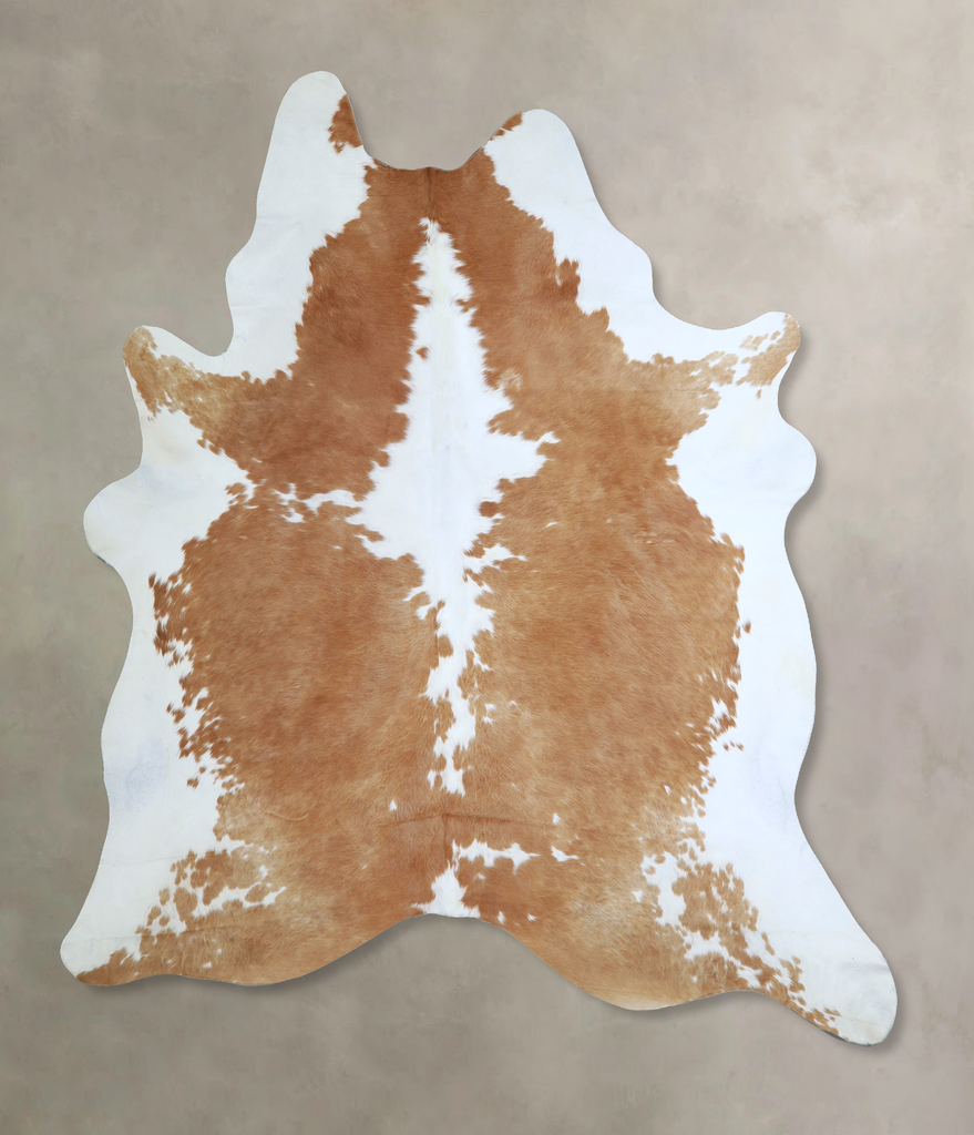 Beige and White XX-Large Brazilian Cowhide Rug 8'0"H x 6'10"W #A43980 by Hudson Hides