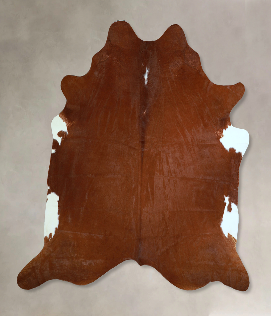 Brown and White Regular XX-Large Brazilian Cowhide Rug 7'7"H x 6'10"W #A43986 by Hudson Hides