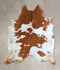 Brown and White XX-Large Brazilian Cowhide Rug 7'7