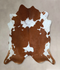Brown and White XX-Large Brazilian Cowhide Rug 7'7