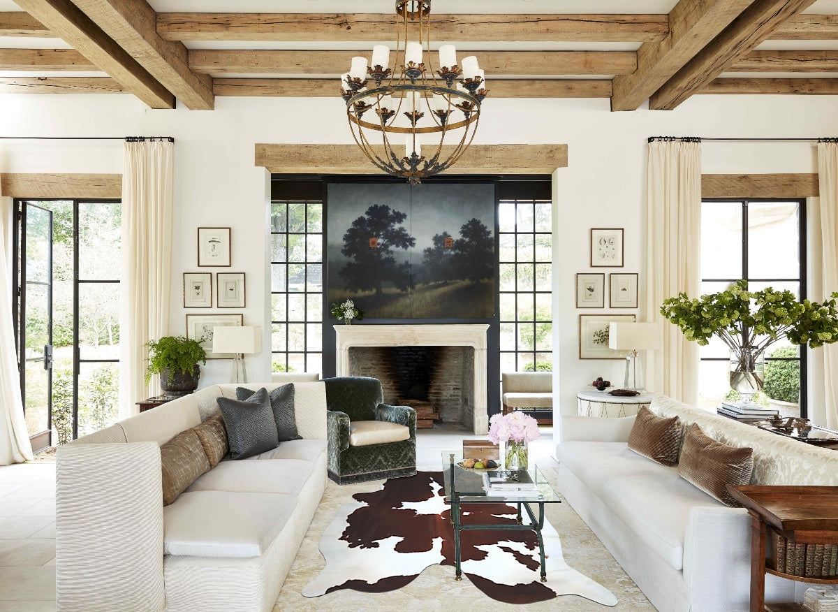 Brown and White Cowhide Rug #A43990