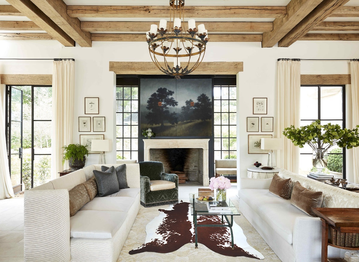 Brown and White Cowhide Rug #A43991