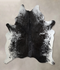 Salt and Pepper Black X-Large Brazilian Cowhide Rug 7'2