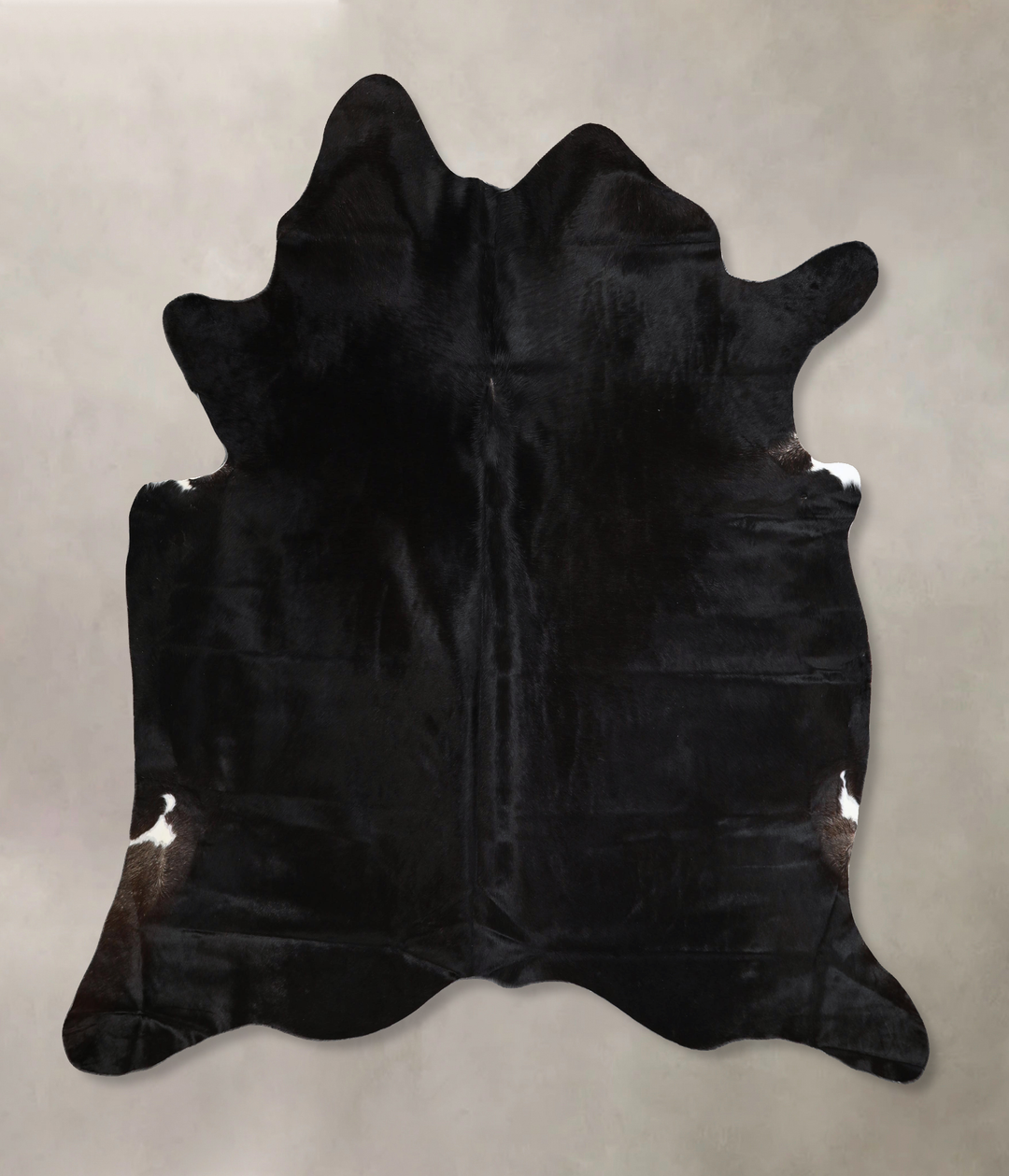 Solid Black X-Large Brazilian Cowhide Rug 6'7"H x 6'6"W #A44002 by Hud