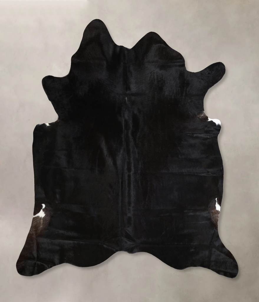Solid Black X-Large Brazilian Cowhide Rug 6'7"H x 6'6"W #A44002 by Hudson Hides