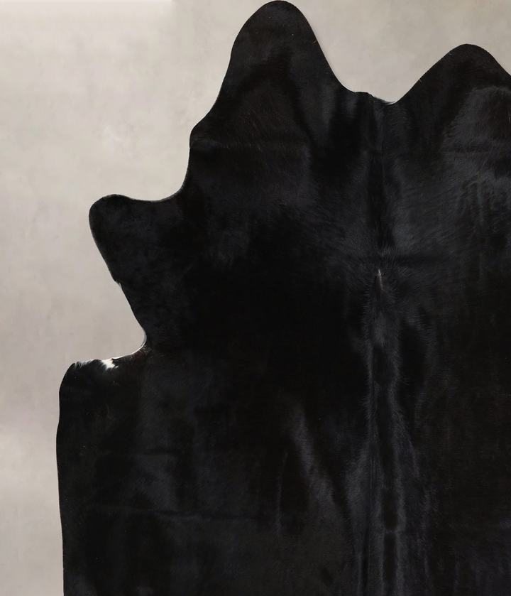Solid Black X-Large Brazilian Cowhide Rug 6'7"H x 6'6"W #A44002 by Hudson Hides