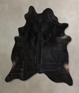Solid Black X-Large Brazilian Cowhide Rug 7'0"H x 5'11"W #A44005 by Hudson Hides