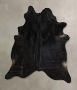 Solid Black X-Large Brazilian Cowhide Rug 7'0"H x 5'11"W #A44005 by Hudson Hides