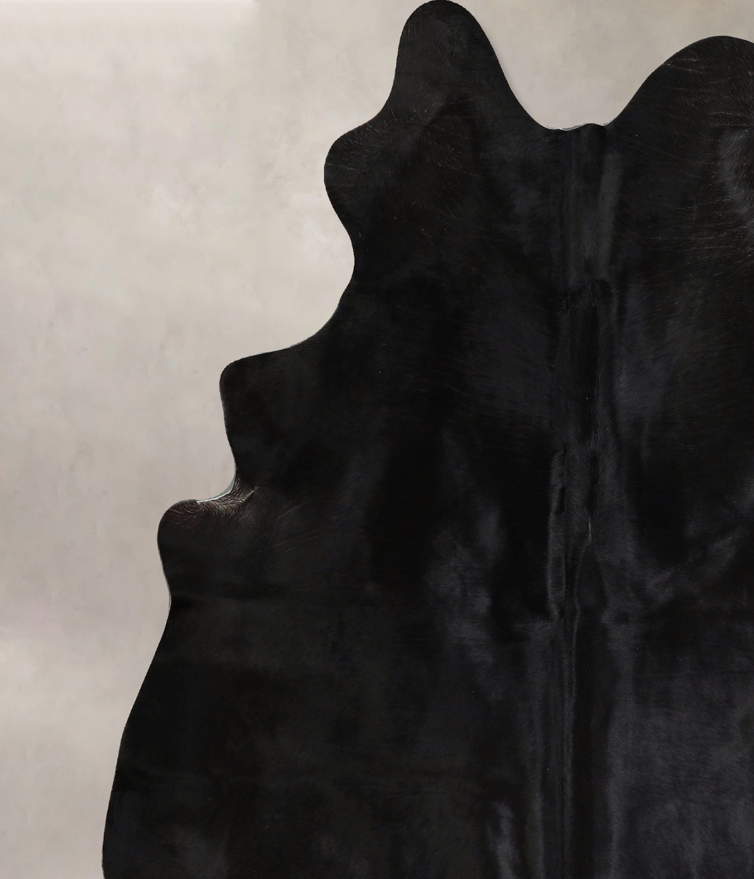 Solid Black X-Large Brazilian Cowhide Rug 7'0"H x 5'11"W #A44005 by Hu