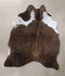 Chocolate and White Large Brazilian Cowhide Rug 6'8
