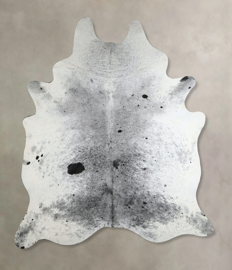 Salt and Pepper Black XX-Large Brazilian Cowhide Rug 8'9"H x 6'9"W #A44015 by Hudson Hides
