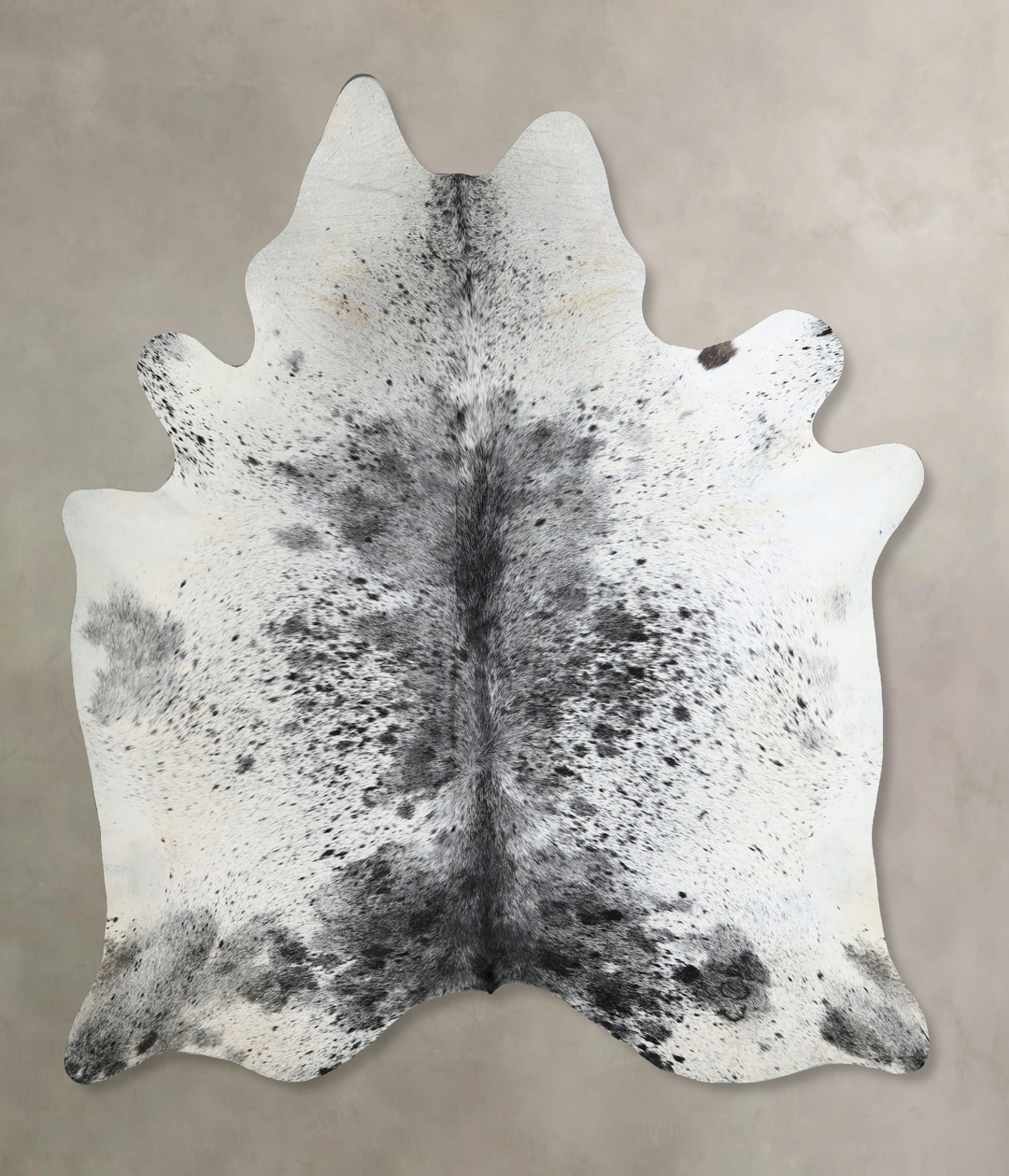 Salt and Pepper Black X-Large Brazilian Cowhide Rug 7'4"H x 6'3"W #A44