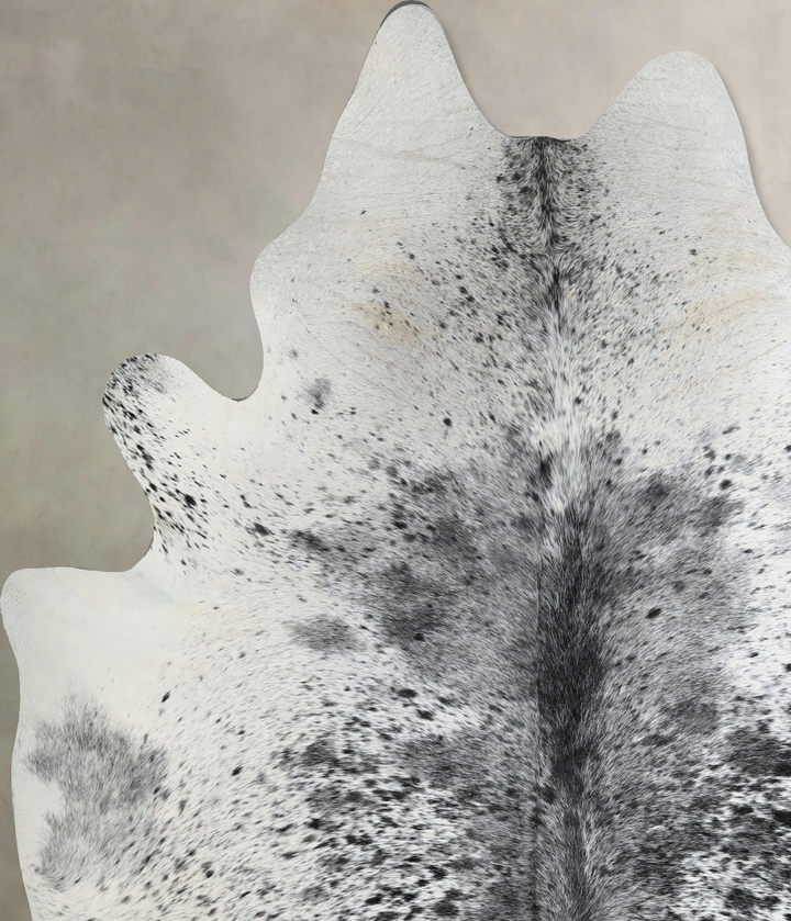 Salt and Pepper Black X-Large Brazilian Cowhide Rug 7'4"H x 6'3"W #A44016 by Hudson Hides