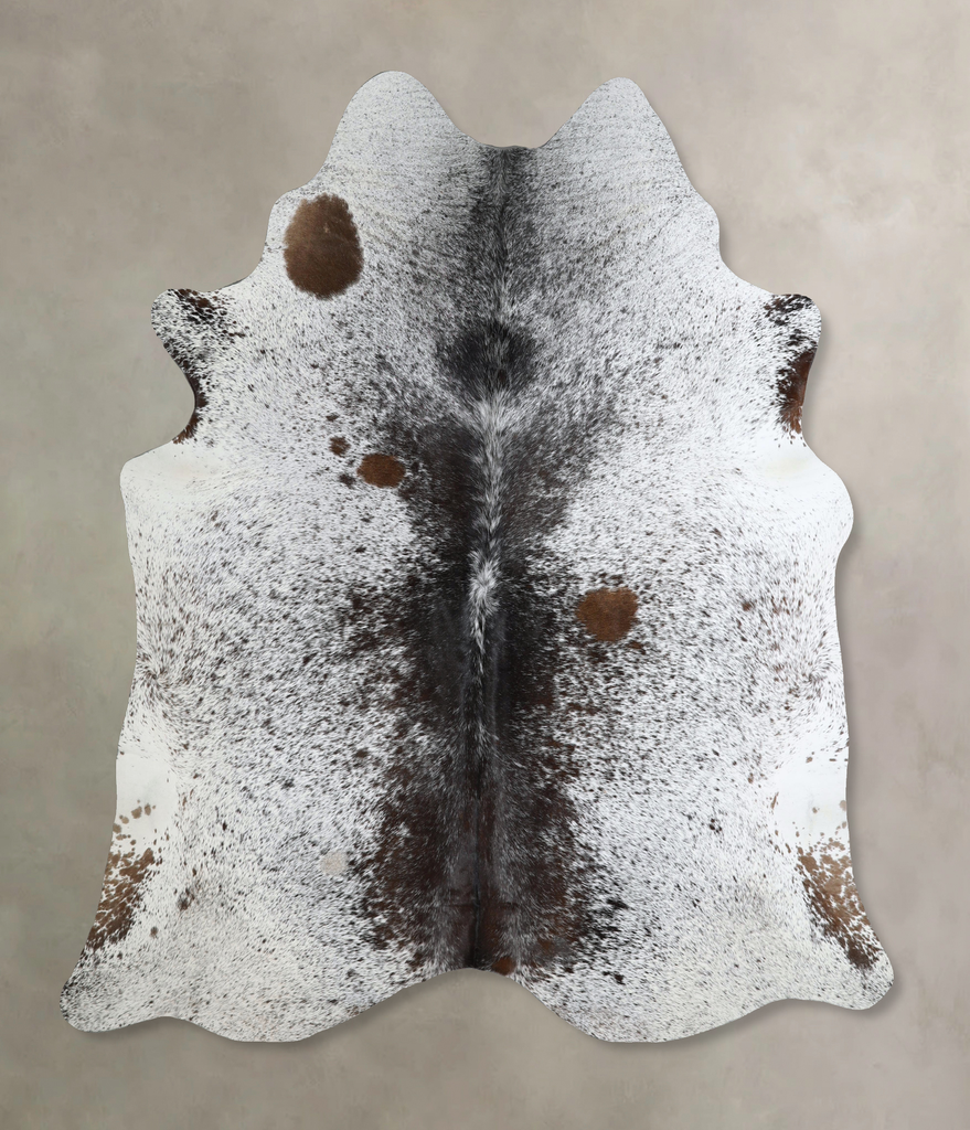Salt and Pepper Black XX-Large Brazilian Cowhide Rug 7'9"H x 7'0"W #A44022 by Hudson Hides