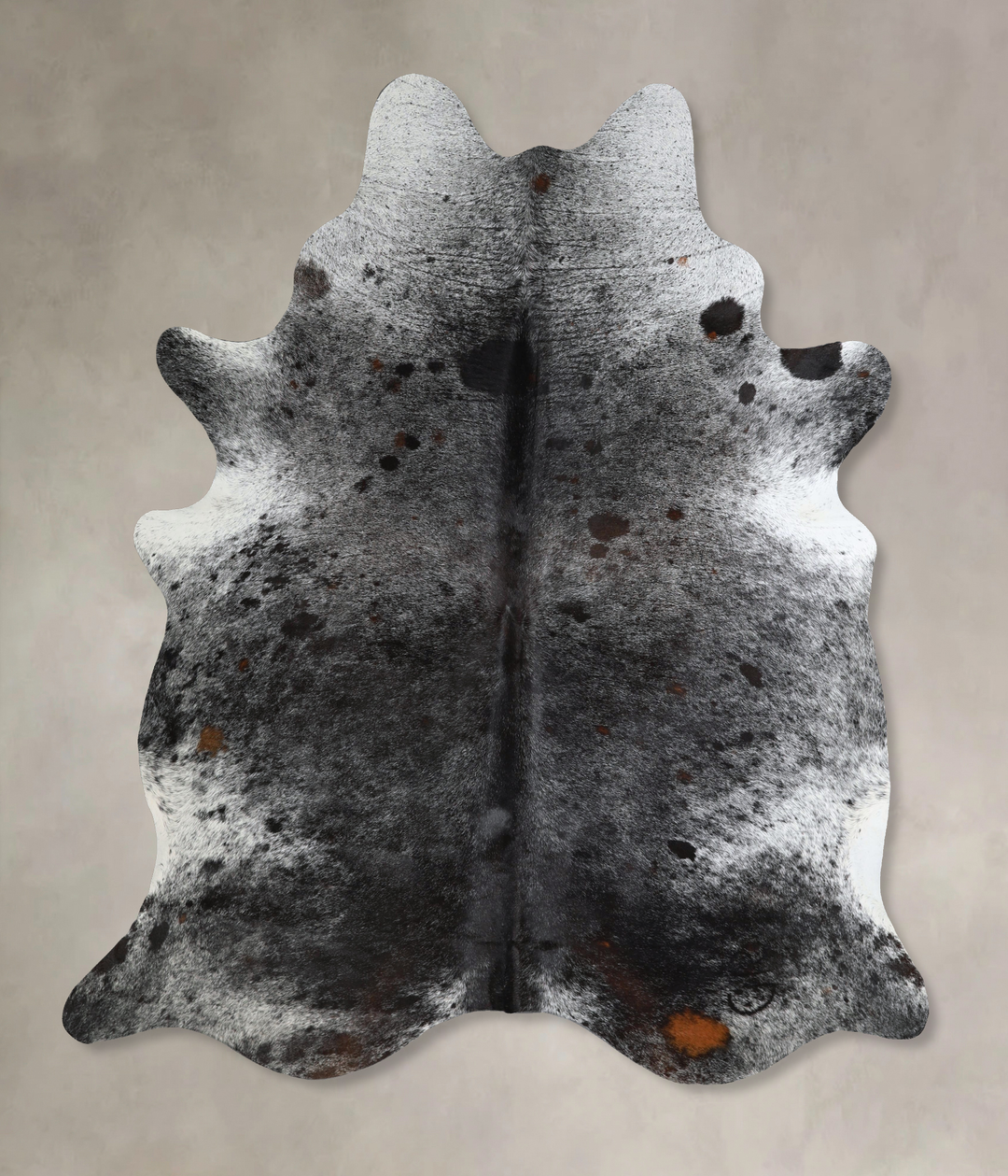 Salt and Pepper Black X-Large Brazilian Cowhide Rug 7'4"H x 6'0"W #A44