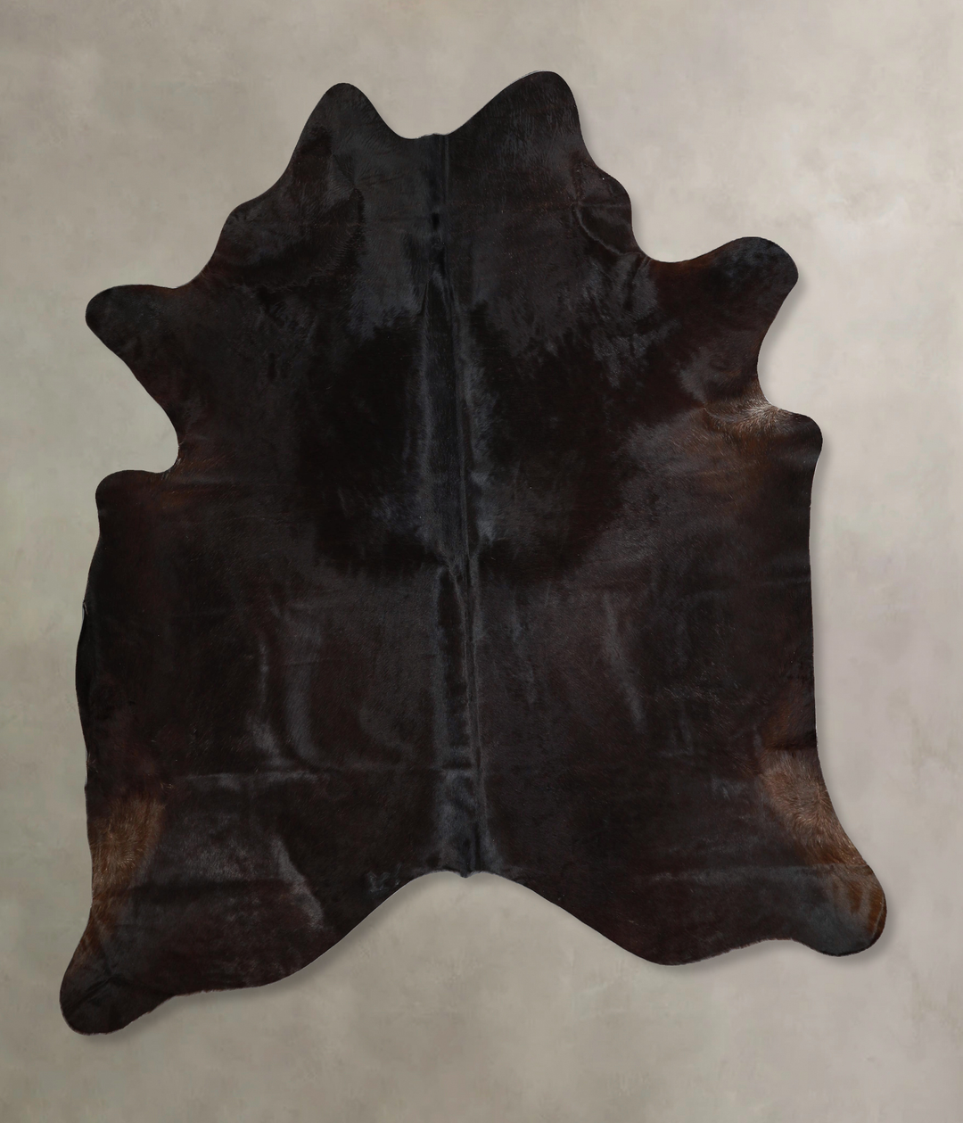 Solid Black X-Large Brazilian Cowhide Rug 7'5"H x 6'6"W #A44036 by Hud
