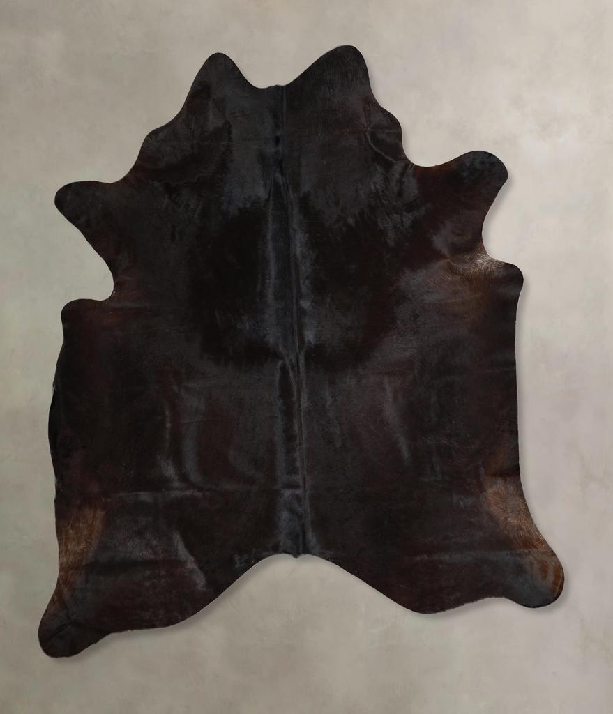 Solid Black X-Large Brazilian Cowhide Rug 7'5"H x 6'6"W #A44036 by Hudson Hides