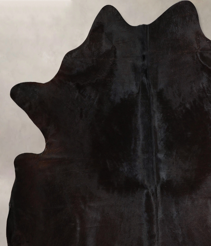 Solid Black X-Large Brazilian Cowhide Rug 7'5"H x 6'6"W #A44036 by Hudson Hides