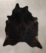 Solid Black X-Large Brazilian Cowhide Rug 7'8"H x 6'3"W #A44041 by Hudson Hides