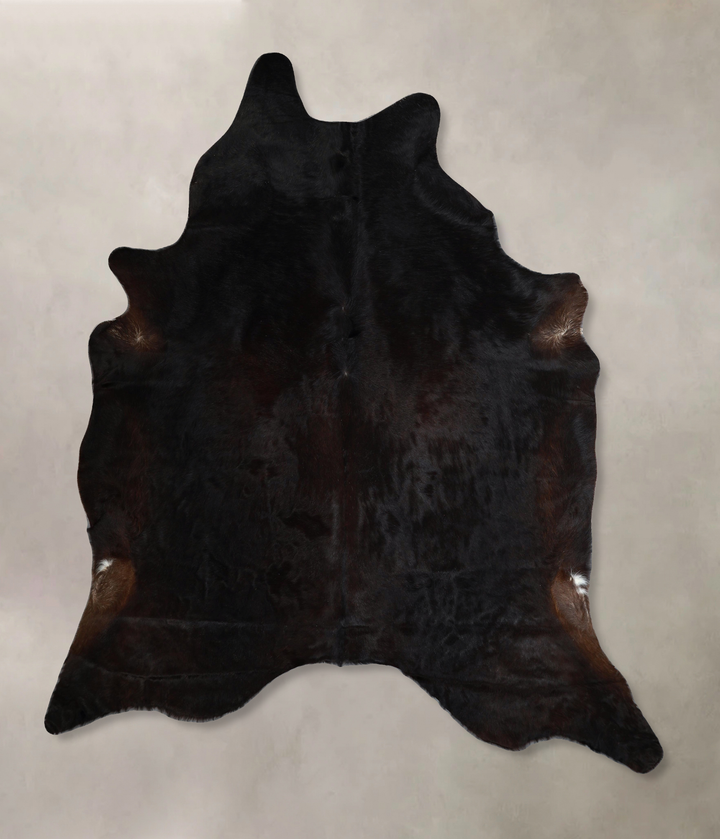 Solid Black X-Large Brazilian Cowhide Rug 7'8"H x 6'3"W #A44041 by Hudson Hides
