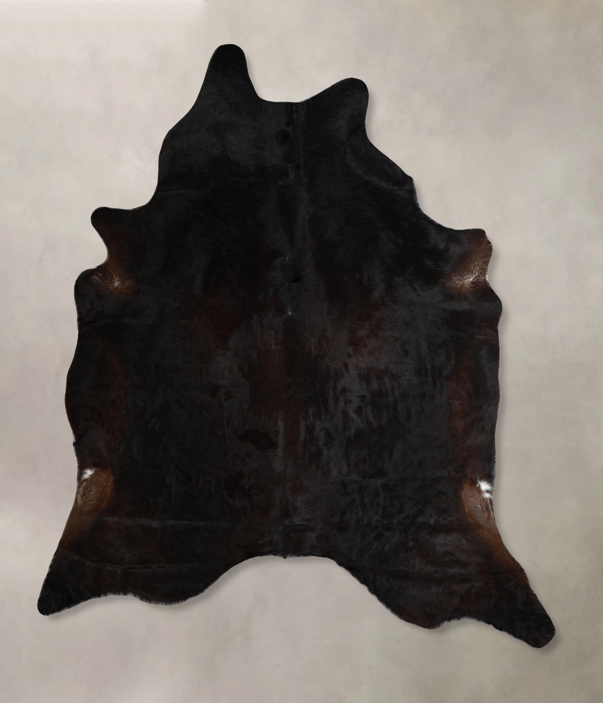 Solid Black X-Large Brazilian Cowhide Rug 7'8"H x 6'3"W #A44041 by Hudson Hides