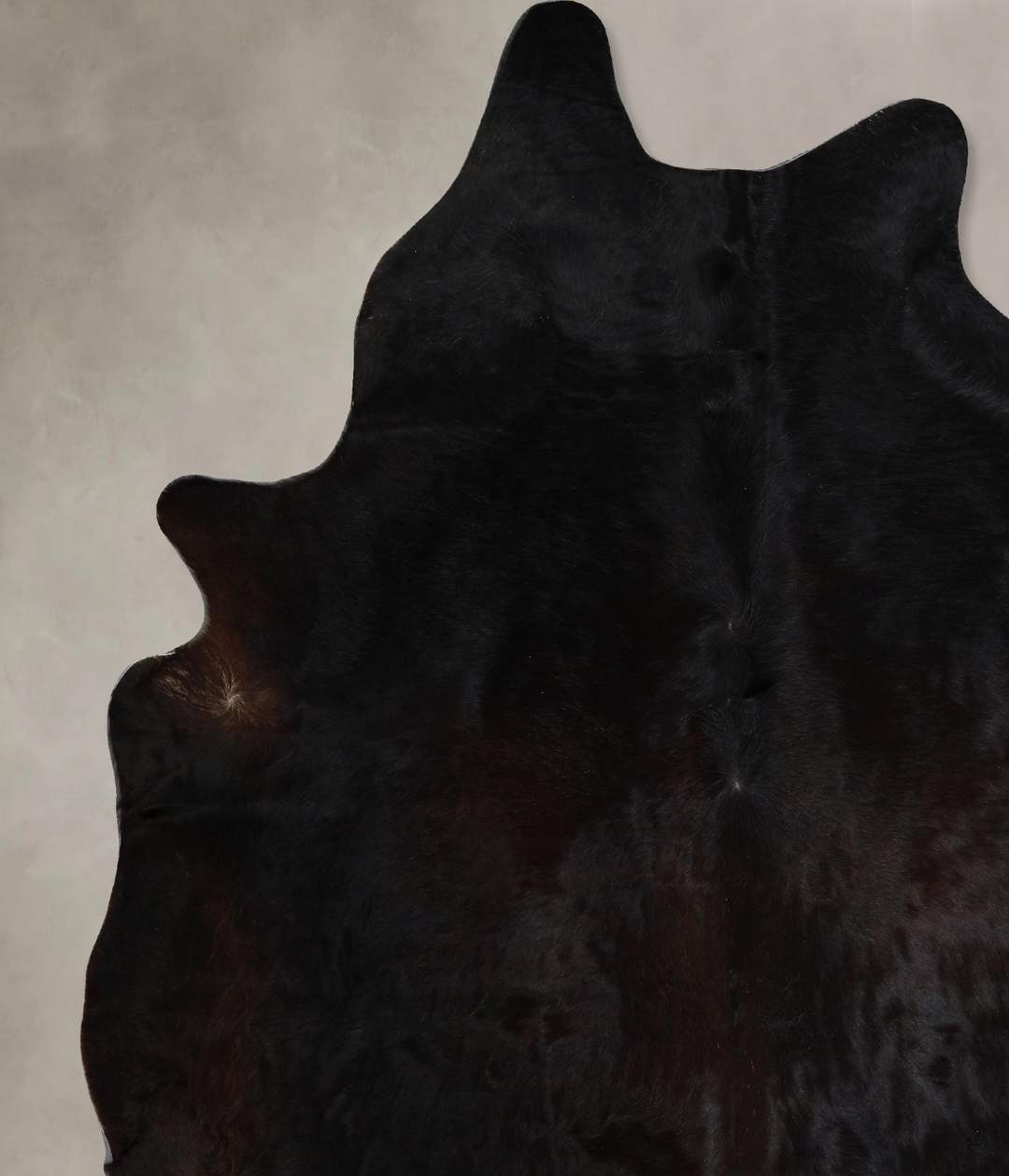 Solid Black X-Large Brazilian Cowhide Rug 7'8"H x 6'3"W #A44041 by Hud