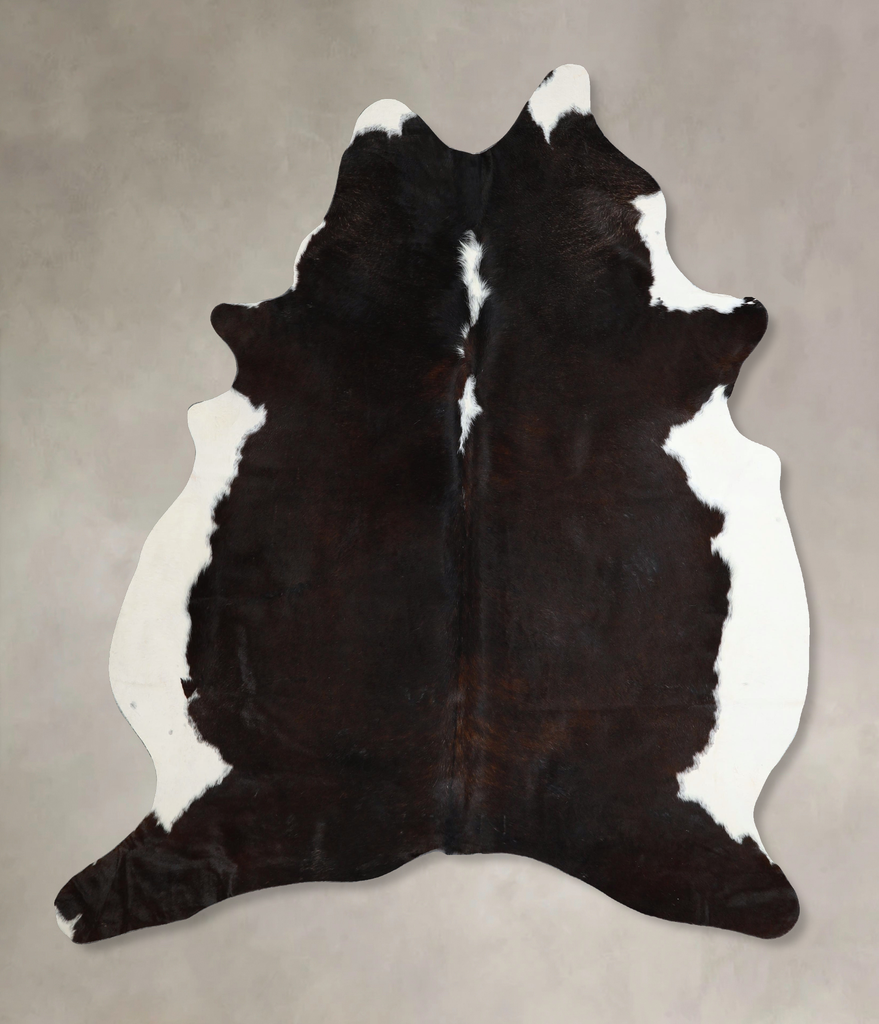 Chocolate and White X-Large Brazilian Cowhide Rug 7'4"H x 5'10"W #A44043 by Hudson Hides