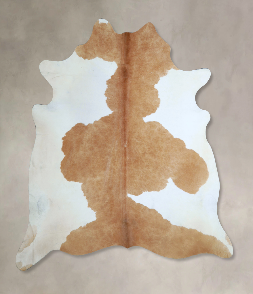 Beige and White XX-Large Brazilian Cowhide Rug 7'6"H x 7'3"W #A44049 by Hudson Hides
