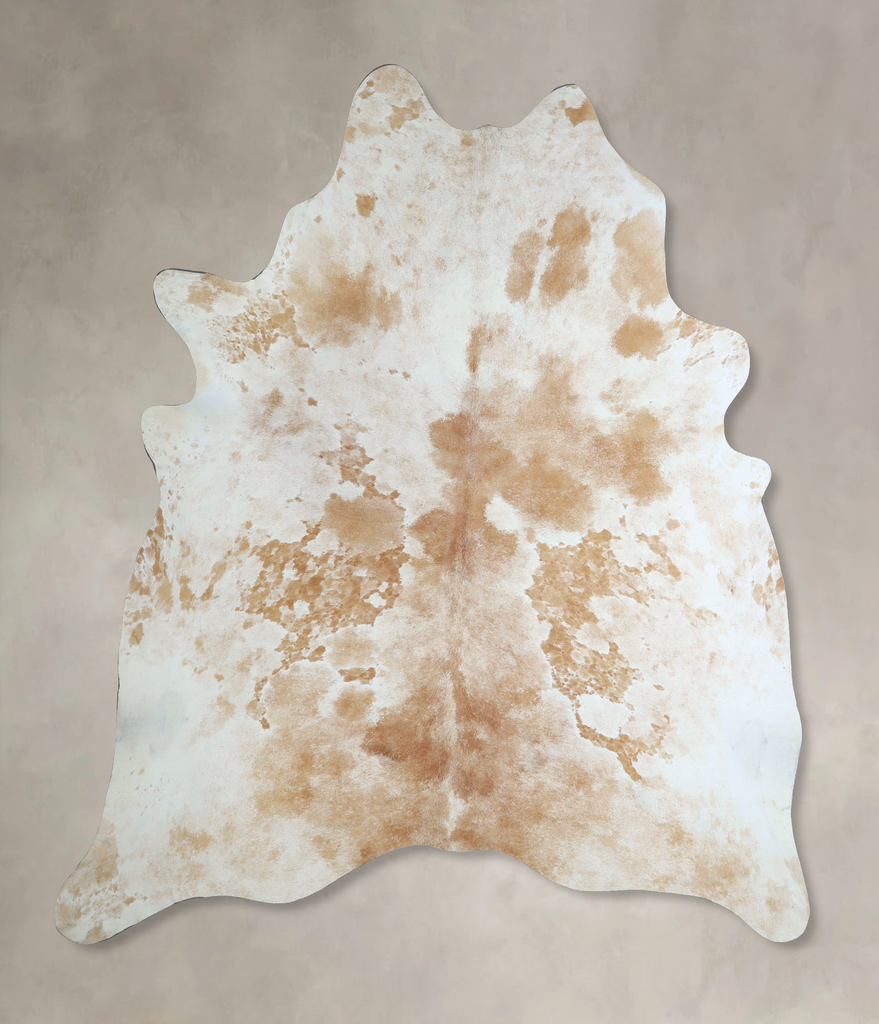 Beige and White XX-Large Brazilian Cowhide Rug 7'11"H x 7'2"W #A44053 by Hudson Hides