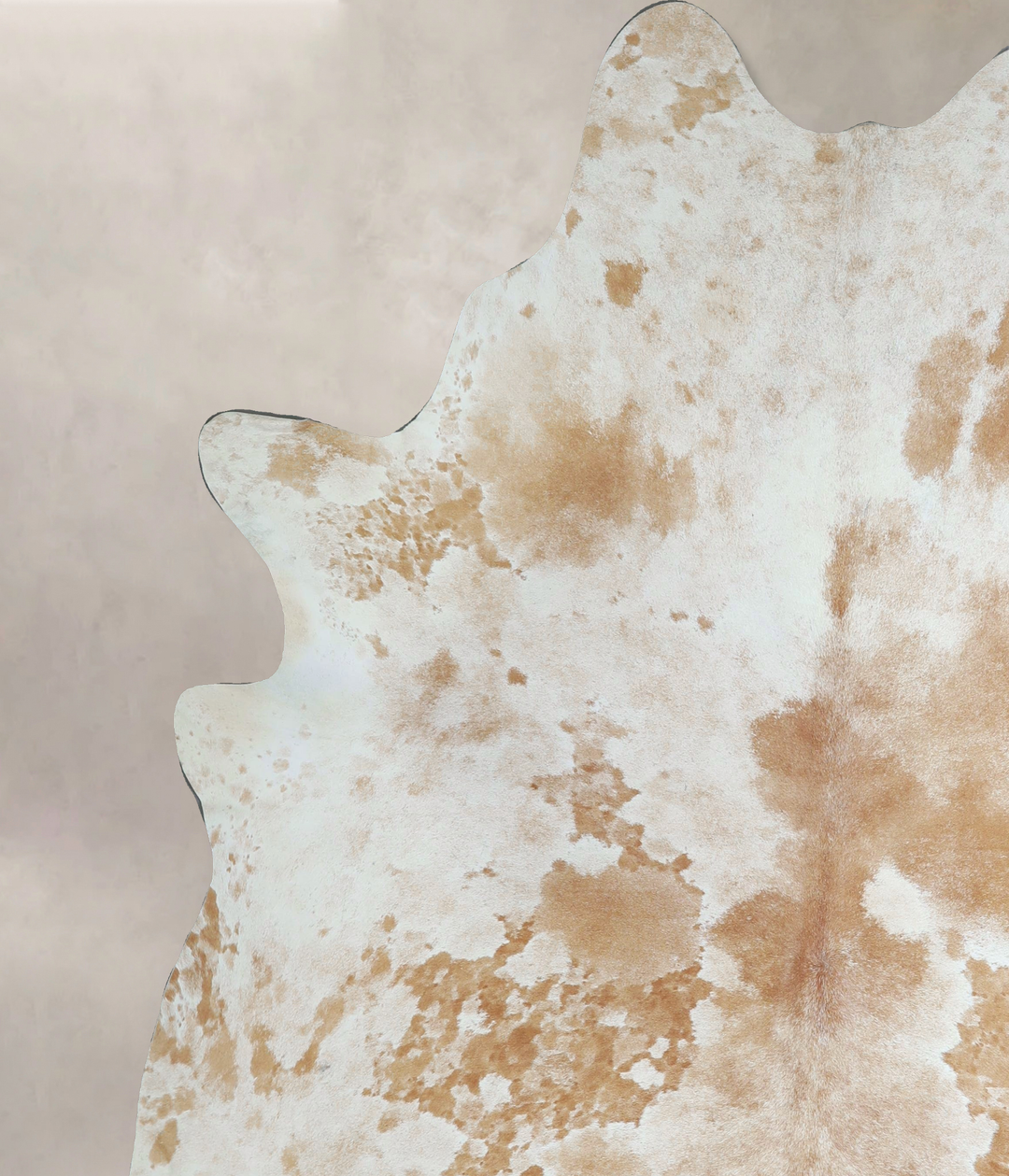 Beige and White XX-Large Brazilian Cowhide Rug 7'11"H x 7'2"W #A44053 