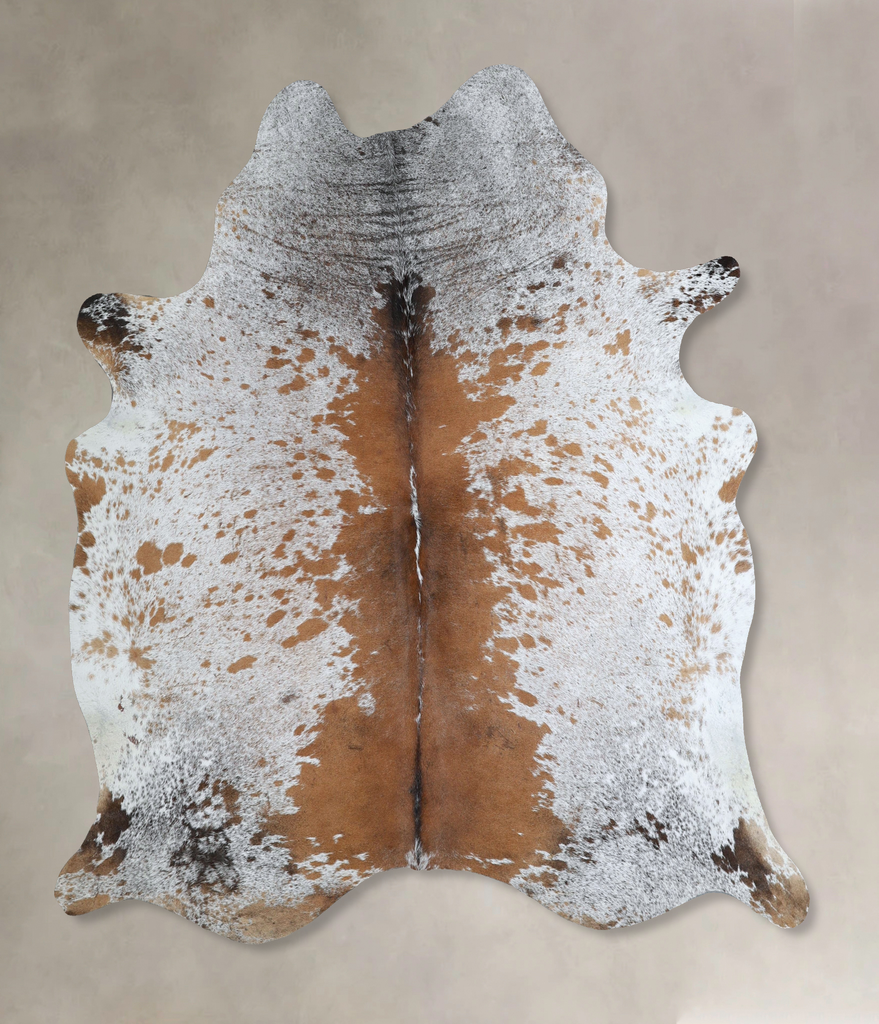 Salt and Pepper Brown Large Brazilian Cowhide Rug 6'6"H x 5'10"W #A44056 by Hudson Hides
