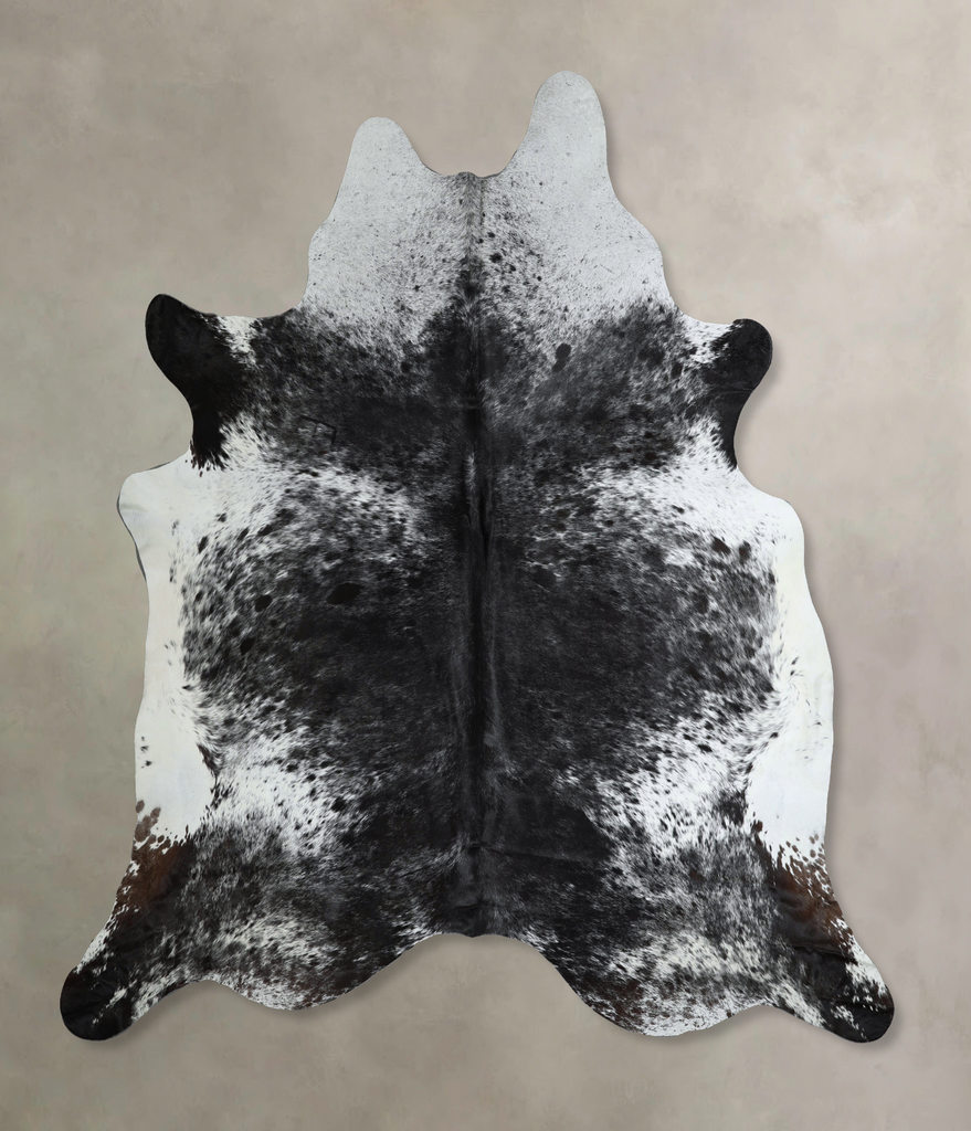 Salt and Pepper Black XX-Large Brazilian Cowhide Rug 8'8"H x 7'10"W #A44064 by Hudson Hides