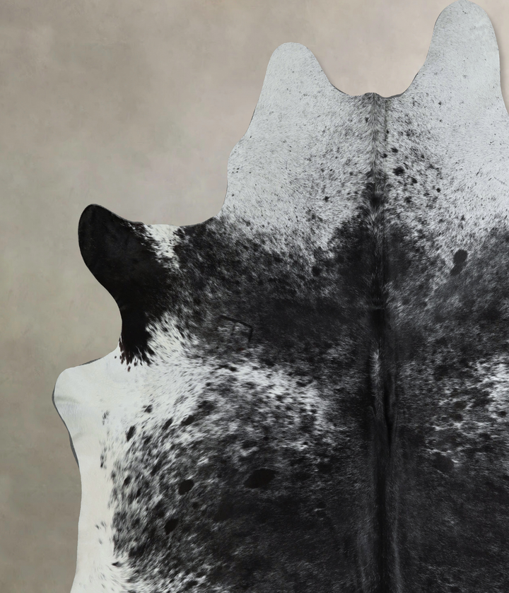 Salt and Pepper Black XX-Large Brazilian Cowhide Rug 8'8"H x 7'10"W #A44064 by Hudson Hides
