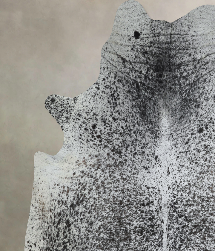 Salt and Pepper Black X-Large Brazilian Cowhide Rug 7'4"H x 6'9"W #A44065 by Hudson Hides