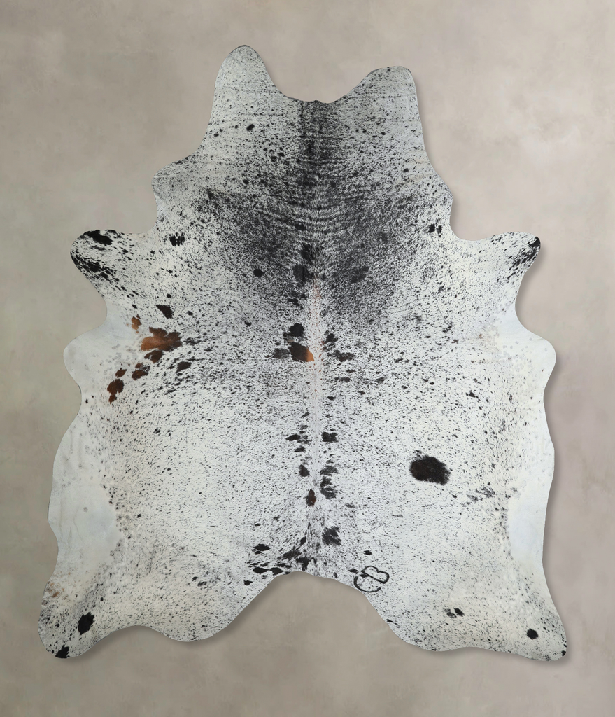 Salt and Pepper Black XX-Large Brazilian Cowhide Rug 8'2"H x 6'7"W #A44068 by Hudson Hides