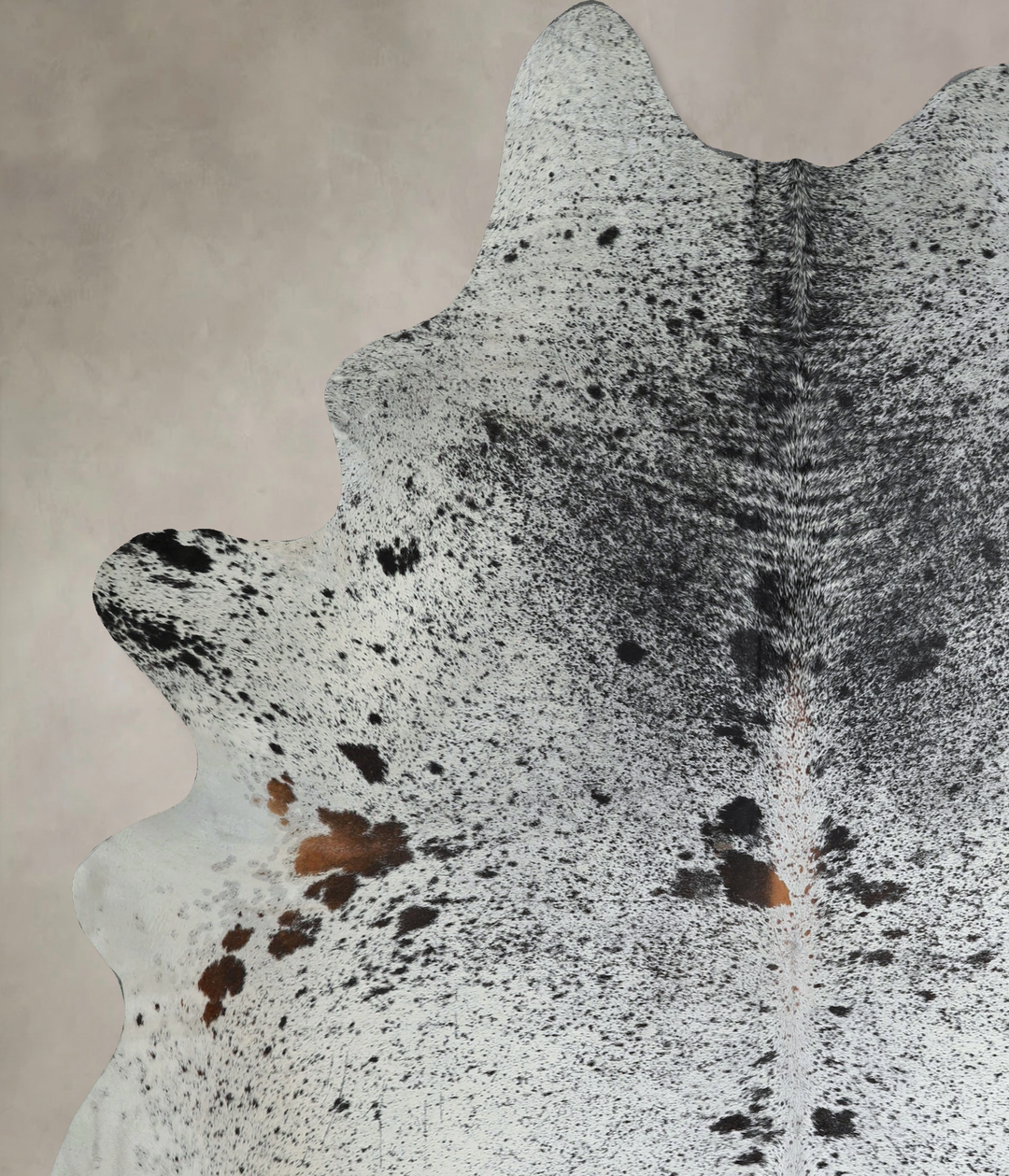 Salt and Pepper Black XX-Large Brazilian Cowhide Rug 8'2"H x 6'7"W #A4