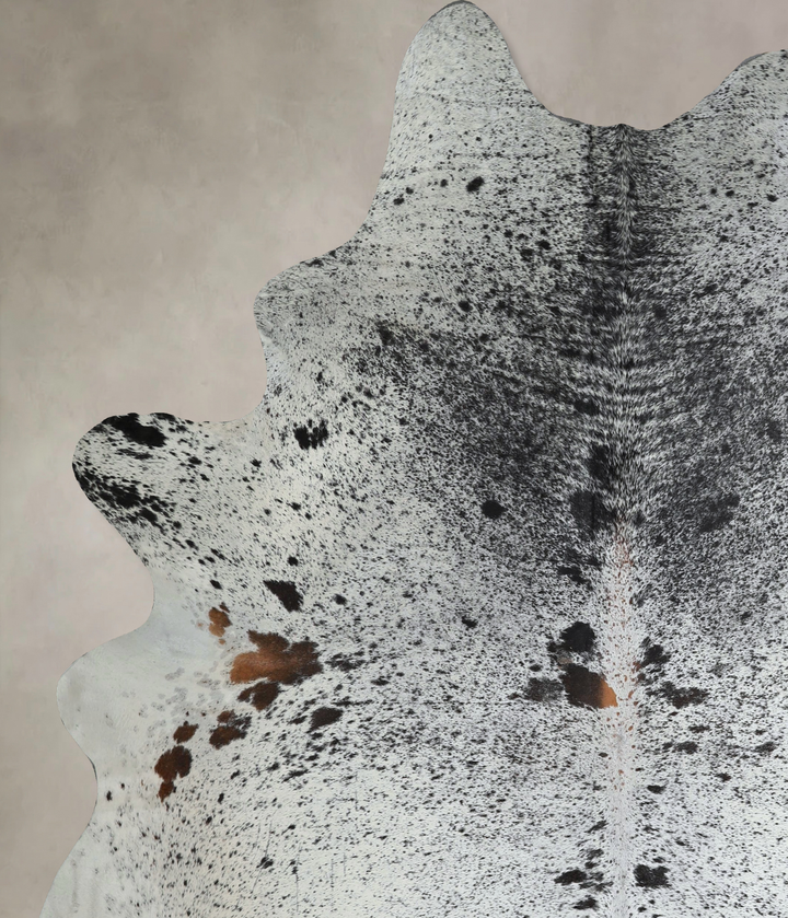 Salt and Pepper Black XX-Large Brazilian Cowhide Rug 8'2"H x 6'7"W #A44068 by Hudson Hides