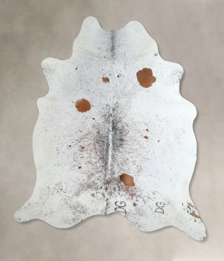 Salt and Pepper Brown X-Large Brazilian Cowhide Rug 7'7"H x 6'7"W #A44085 by Hudson Hides