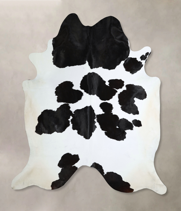 Black and White XX-Large Brazilian Cowhide Rug 8'1"H x 7'4"W #A44092 by Hudson Hides