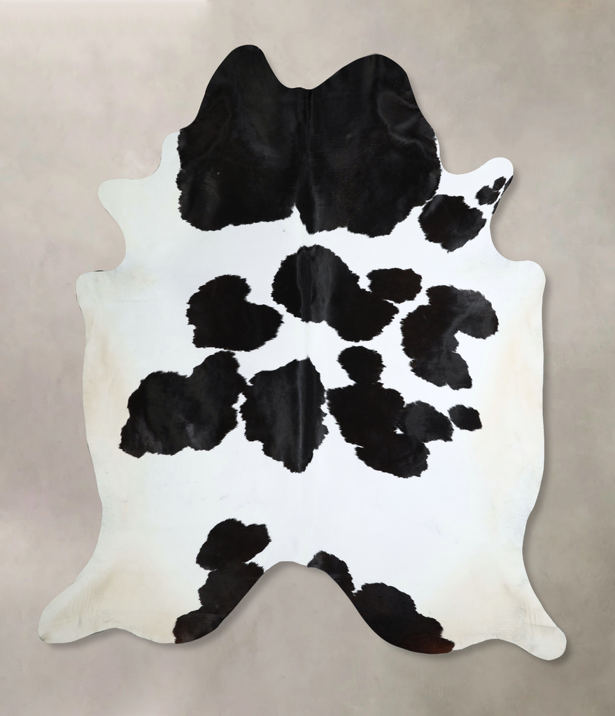 Black and White XX-Large Brazilian Cowhide Rug 8'1"H x 7'4"W #A44092 by Hudson Hides