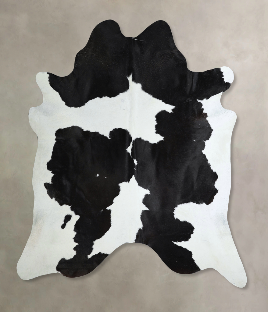 Black and White XX-Large Brazilian Cowhide Rug 7'7"H x 6'8"W #A44093 by Hudson Hides